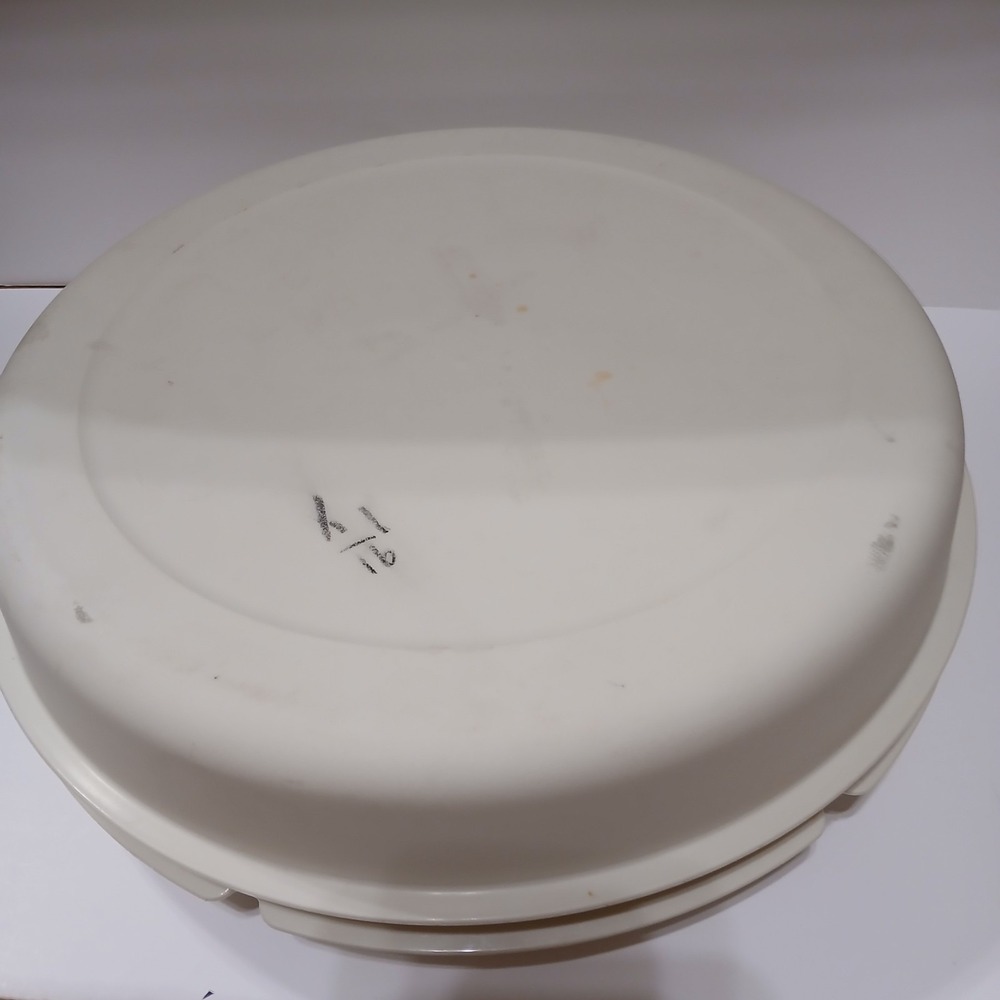 Vintage Tupperware Serving Center Set 1665 Beige Divided Veggie Tray Dip Cup - Picture 5 of 5